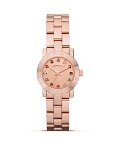 MARC BY MARC JACOBS Mini Dexter Rose Gold Watch with Glitz, 26mm