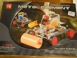Metal Erector set 2 dirt movers nut bolts toy kit boys  