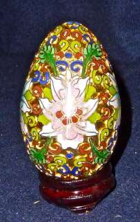 Beautiful Gold & Colorful Floral Faberge Display Egg  