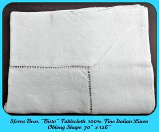 Sferra Bros. Ltd Bistro TableCloth Pure Italian Linen 70 x 126 3 1/2 