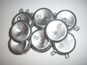 Coin sinkers (14) 6oz lead weights fishing concave river disc sinkers 