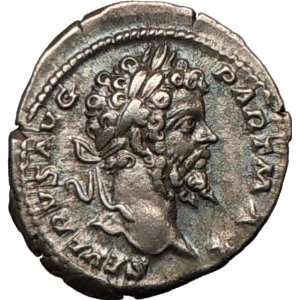 SEPTIMIUS SEVERUS 200AD Silver Rare Ancient Roman Coin Sacrificing