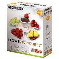 FineLife Porcelain Flower Fondue Serving Set w/ Forks  