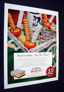 1948 JANE PARKER DONUTS A&P food print ad  