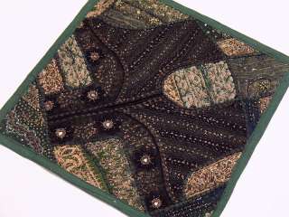 Stunning Pair of Ethnic, Antique, Tribal Forest Green and Black 