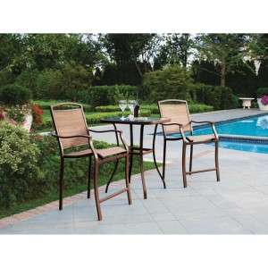 Sand Dune 3 Piece Bar Bistro Outdoor Patio Yard Seating Table Chair 
