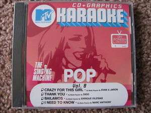MTV Karaoke Vol 8   KARAOKE CD+G Singing Machine  