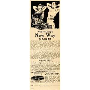 1922 Ad Fitness Records Walter Camp Yale Daily Dozen   Original Print 