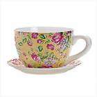  oversized teacup saucer decor collectible planter expedited shipping
