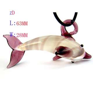 G3232 Murano Lampwork Glass Dolphin Necklace Pendant  