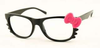 Hello Kitty Bow Style Black Glasses Frame ,Pink Bow+ Bag  