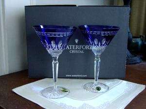 WATERFORD CRYSTAL CLARENDON COBALT MARTINI GLASSES NEW  