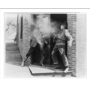   William S. Hart in Square Deal Sanderson   shooting man in doorway