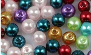   Assorted Faux Pearl Glass Beads Round Loose Jewelry / 3mm/4mm/6mm/8mm