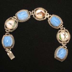 Essex Crystals Art Glass Sterling Silver Bracelet Vintage  