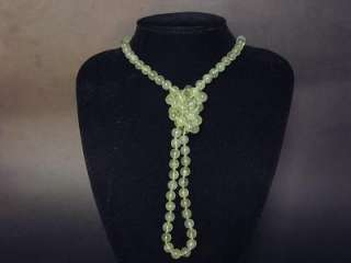 Necklace Green Garnet 60 8mm Round Beads 14K  