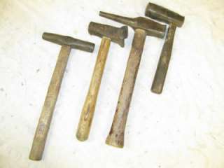   Lot of 4 Antique Blacksmith Swage, Dog Head, Anvil Forge Tool Hammers