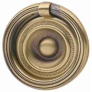  Drop Pull   Round Ring Pull on Round Ornate backplate 