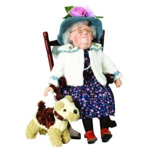   ANN 18in Porcelain Country w/Chair & Dog Doll ~Retired Toys & Games