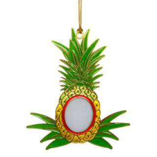 Hawaiian Hawaii Design Picture Frame Christmas Ornament ~ Pineapple 