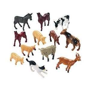  12 Farm Animal Miniature Toy Figures Toys & Games