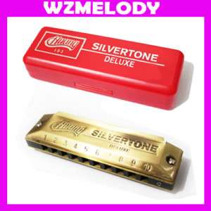Huang#103 bronze Silver tone Harmonica C key  