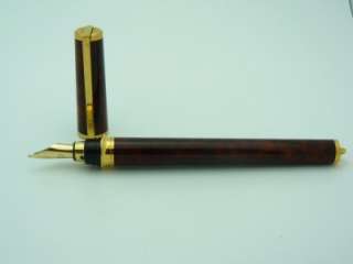 Dupont Fountain Pen Made In Paris Mottled Brown Lacquer  