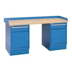  Industrial Workbench W/1 Drawer W/Shelf Cabinets, Butcher 