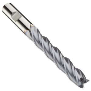  High Speed Steel End Mill, General Purpose, TiCN Coated, 4 Flutes 