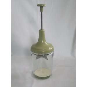   Vintage ACME Green Glass Food Nut Chopper   1 1/2 cup 
