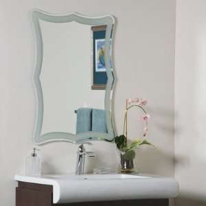     Frameless Wall Mirror, Tempered Etched Glass
