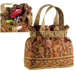  Maggi B French Country Chocolate Paisley Cinch Tote 