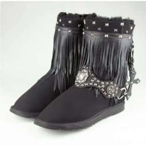   Kettle Black 100 Sheepskin Fringe Rocker Boots Size 7 