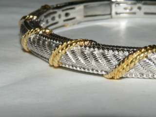 JUDITH RIPKA Sterling 14K Clad Textured Cuff Bracelet  