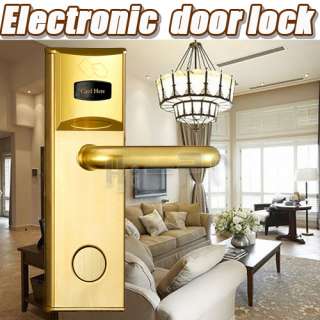  LED Security Electronic Digital Door keyless Lock System Golden  