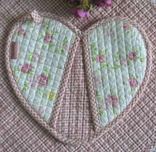 Lovely Shabby Chic 3p Quilted Cotton Kitchen Set