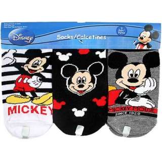 NEW Disney Mickey Mouse 3pk Socks Kids Size 6 8  