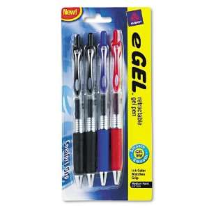 Retractable Gel Pen, Assorted Ink, Medium, 4 per Pack   Sold As 1 Set 