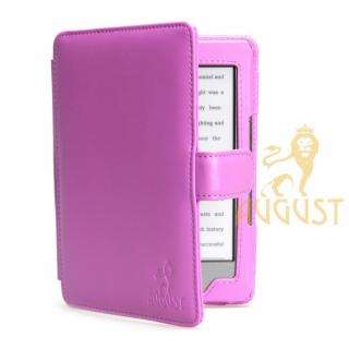 KINDLE 4 LIGHT PURPLE GENUINE LEATHER COVER CASE WITH COMPACT READING 