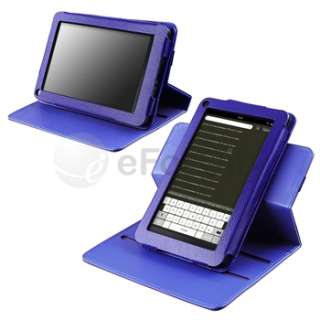   Bundles Blue 360 Swivel Leather Case Cover For  Kindle Fire