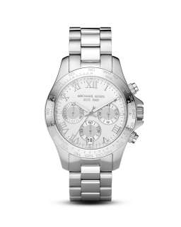 MICHAEL Michael Kors Round Silver Plated Watch, 38mm   All Watches 