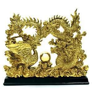  Dragon and Phoenix Couple (Gold)   8.4  Feng Shui Figurine 