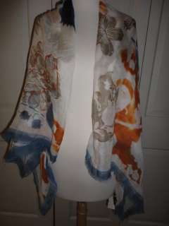 NWT $1290 LORO PIANA LARGE FLORAL PRINT CASHMERE SCARF WRAP AUTH NEW 