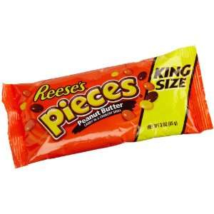 Reeses Pieces Peanut Butter Candies, King Size, 3 Ounce Packages 