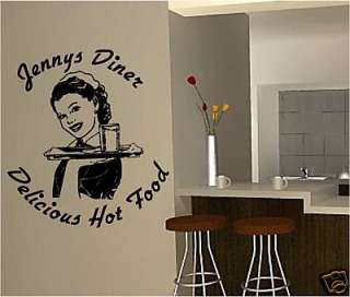 PERSONALISED DINER WALL QUOTE vinyl art sticker kitchen  