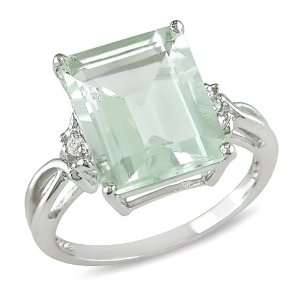  5 3/4 ct.t.w. Green Amethyst and White Topaz Ring in 