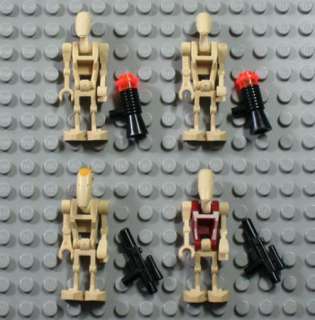 LEGO STAR WARS MINIFIG 2 BATTLE DROID~SECURITY RED DROID & YELLOW HEAD 