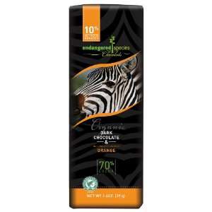 Endangered Species Zebra, Organic Dark (70%) Chocolate Tangerine 
