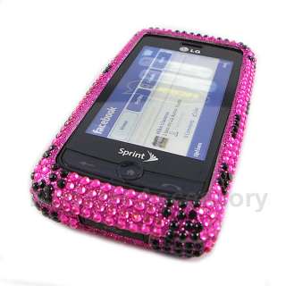 Pink Leopard Bling Hard Case Cover For LG Banter Touch  