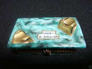 AUTHENTIC LIMOGES BOX   GREEN ASHTRAY   NEW  